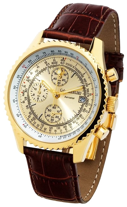 Calvaneo 1583 Aerostar Gold wrist watches for men - 1 picture, image, photo