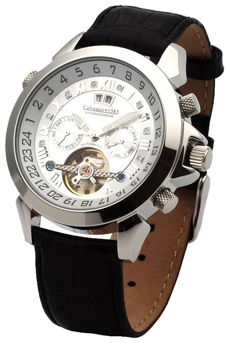 Calvaneo 1583 Astonia Steel Diamond Silver wrist watches for men - 1 image, photo, picture