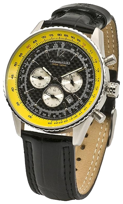 Calvaneo 1583 Defcon Carbon Yellow wrist watches for men - 1 photo, picture, image