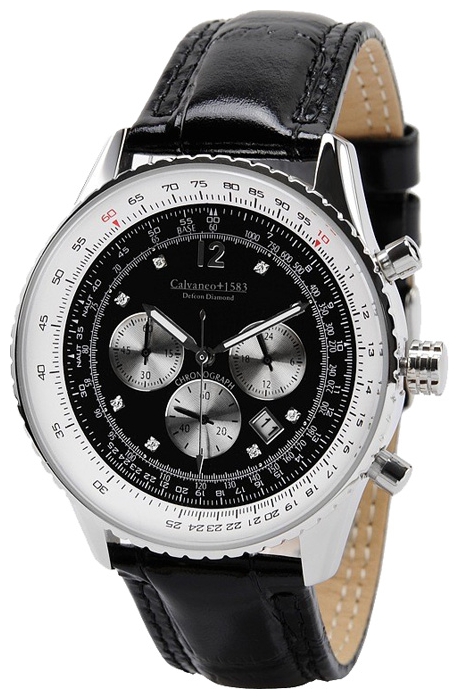 Calvaneo 1583 Defcon Diamond Black Steel wrist watches for men - 1 photo, image, picture