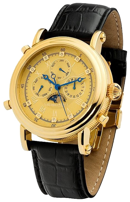 Calvaneo 1583 Estemia Diamond Gold wrist watches for men - 1 photo, image, picture
