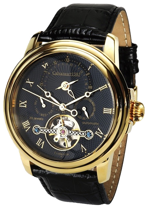 Calvaneo 1583 Evidence Gold wrist watches for men - 1 image, photo, picture