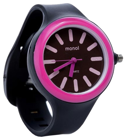Kawaii Factory Monol plastic (cherno-rozovye) wrist watches for women - 1 image, photo, picture