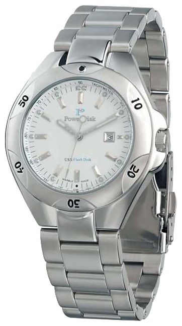 PowerDisk MB1390-white 256Mb wrist watches for men - 1 photo, image, picture