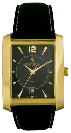 Seculus 4419.1.505 black ap-g, pvd, black leather wrist watches for men - 1 image, picture, photo