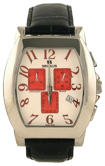 Seculus 4469.1.816 ss case, white with red eyes wrist watches for men - 1 picture, photo, image