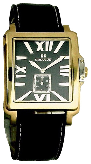 Seculus 4492.1.1069 black-gilt wrist watches for men - 1 photo, picture, image