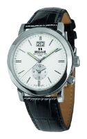 Seculus 9537.1.620 white, ss, black leather wrist watches for men - 1 photo, picture, image