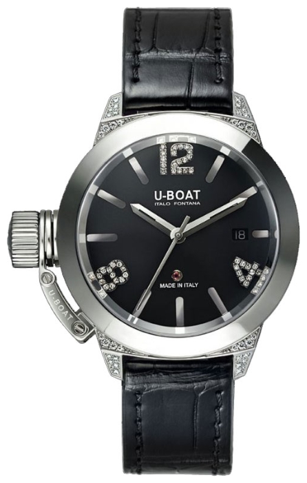 U-BOAT CLASSICO 40 SS WHITE DIAMONDS wrist watches for men - 1 photo, image, picture