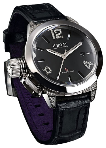 U-BOAT CLASSICO 40 SS WHITE DIAMONDS wrist watches for men - 2 photo, image, picture